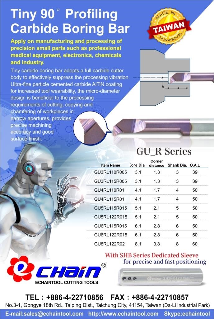 Tiny Profiling Carbide Boring Bar 90° GU_R series